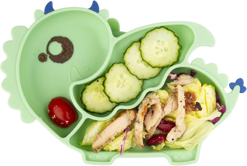 Linowos Silicone Suction Plate for Toddlers - Self Feeding Training Divided Plate Dish and Bowl for Baby and Toddler, Fits for Most Highchairs Tra...