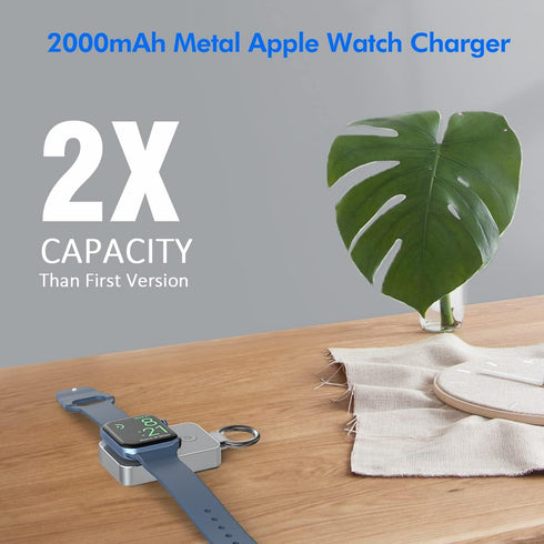 i.VALUX 2000mAh Portable Keychain Charger for Apple Watch Series 9/8/7/6/5/4/3/2,Wireless Travel iwatch Charger USB C Charging Cable Smart Power B...