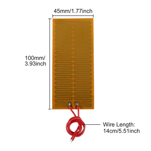 15pcs 45mmx100mm Film Heater Plate Adhesive Pad, PI Heating Elements Film 24V 30W Strip Heater Adhesive Polyimide Heater Plate (24V 30W 45mmx100mm...