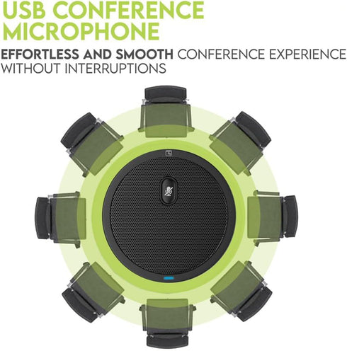 Conference USB Microphone, Computer Desk Mic with Mute Button and LED Indicator, Plug & Play Omnidirectional PC Laptop Mics for Online Meeting,Cla...