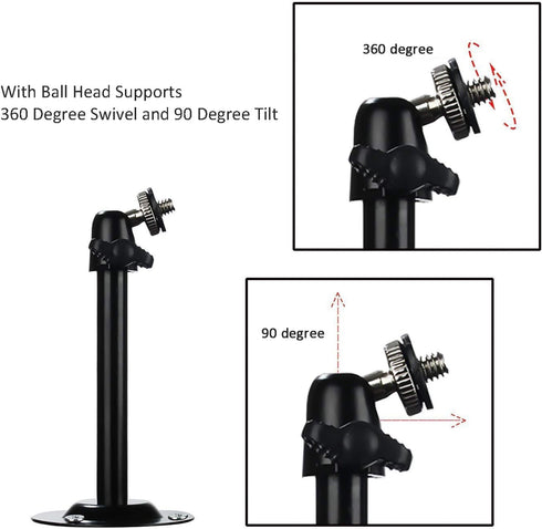 5.5inch Security Camera Wall Mount for Arlo Camera,CCTV Bullet Video Camera Outdoor/Indoor Camera Ceiling Mount (4 Packs, Black)...
