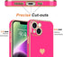 Teageo for iPhone 14 Plus Case for Women Girl Cute Love Heart Luxury Plating Soft Bling Back Cover Raised Full Camera Protection Bumper Silicone S...