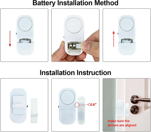 HIIXHC Door Window Alarm, 95DB Door Alarms for Kids Safety, Wireless Sensor Door Window Burglar Alarm-Window Pool Alarms for Home (6 Pack)...