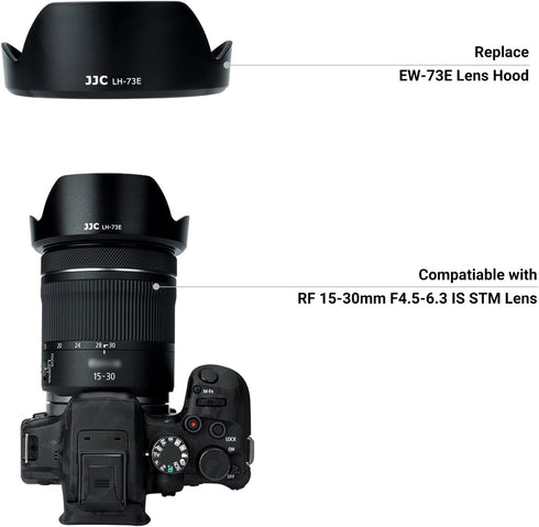 Lens Hood for Canon RF 15-30mm F4.5-6.3 IS STM Lens on EOS R6 Mark II EOS R Series Camera, Reversible Lens Shade Replace Canon EW-73E Lens Hood, C...