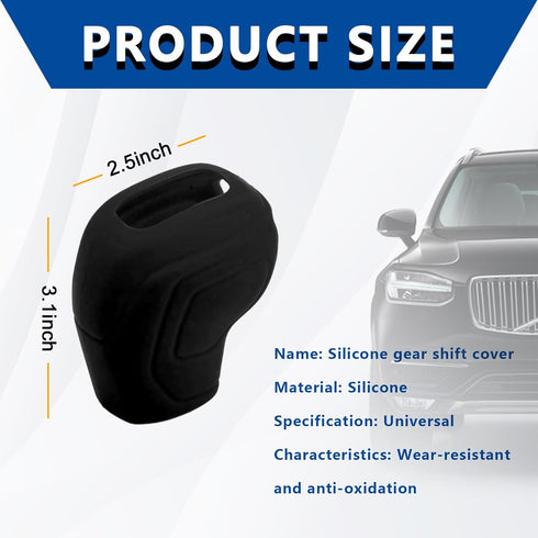 Car Gear Shift Knob Cover, Elastic Anti-Slip Automatic Knob Gear Stick Protector, Comfortable Silicone Shift Knob Cover for Men Women, Interior De...