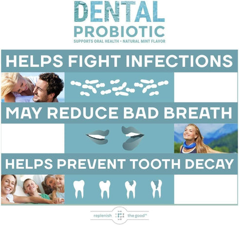 Dental Probiotic, 30 Sugar Free Chewable Tablets, Mint Flavor - Vegan Supplements w/BLIS K12 & M18 - Boosts Oral Health - Fights Bad Breath (Halit...