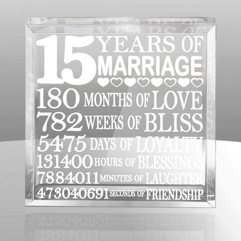 KATE POSH - Fifteen (15) Years of Marriage - Our 15th Anniversary Keepsake & Paperweight...
