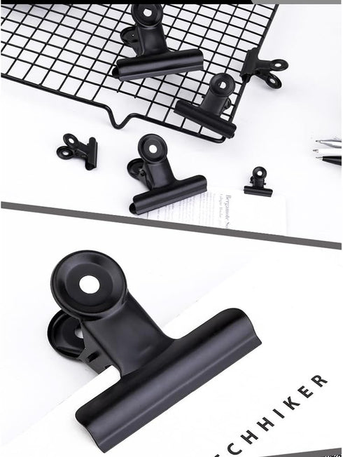 15pcs Mini Clips Note Clamps Folder Binder Hinge Clips Black Stainless Steel Paper Clips Hinge Paper Clips Binder Clips Black Binders Paper Clip C...