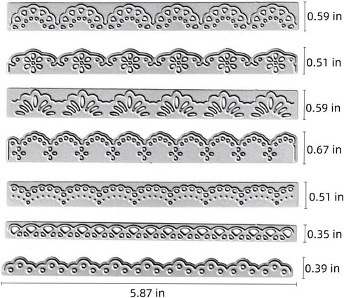 7pcs Flower Lace Cutting Dies, Flower Edge Border Die Cuts Metal Embossing Stencils Template Mould for Card Scrapbooking and DIY Craft Album Paper...