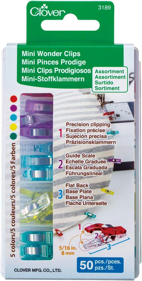 Clover Needlecraft Inc Mini Wonder Clips 50 pcs, Multicolour...