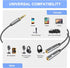 Headphone Splitter TRRS Headset Adapter Y Splitter Cable Stereo Male to 2 Female Separate Mic and Audio Compatible with PS4 Xbox One Laptop Phone ...