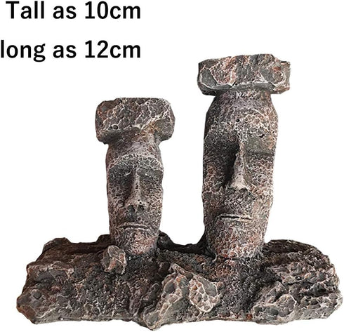 Smoothedo-Pets Aquarium Bubbler Decorations Fish Tank Decorations Aquarium Air Stone Decor Easter Island Moai Statues (Grey-Moai-Air-Stone)...