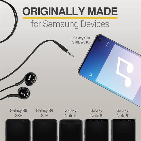 2022 Earbuds Stereo Headphones for Samsung Galaxy Galaxy S10, S10E, S10+, S8, S8+, S9, S9+, Note 9- Designed by AKG - 3.5 mm Jack with Microphone ...
