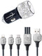 Bling Car Charger with USB Cable Set,Luxury Crystal Car Accessories Kits for Girls & Women,Rhinestone Dual USB Car Charger with Bling 3 in 1 Nylon...