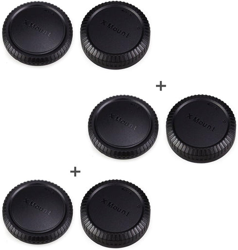 Camera Rear Lens Cap & Body Cap Cover for Fuji Fujifilm X Mount Camera X-T30 X-T20 X-T10 X-E4 X-T4 X-T3 X-PRO3 X-PRO2 X-S10 X-A10 X-A7 X-A5 X-T200...
