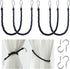 BEL AVENIR Curtain Rope Tiebacks, Drapery Rope Holdbacks with 4 Metal Screw Hooks (Navy, 4pack)...