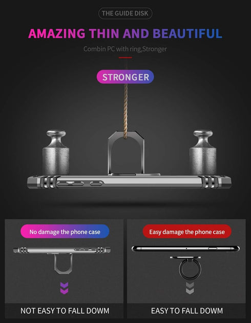 Military Grade Drop Impact for Motorola Moto G7 Power Case Moto G7 Supra Case 360 Metal Rotating Ring Kickstand Holder Magnetic Car Mount Armor Sh...