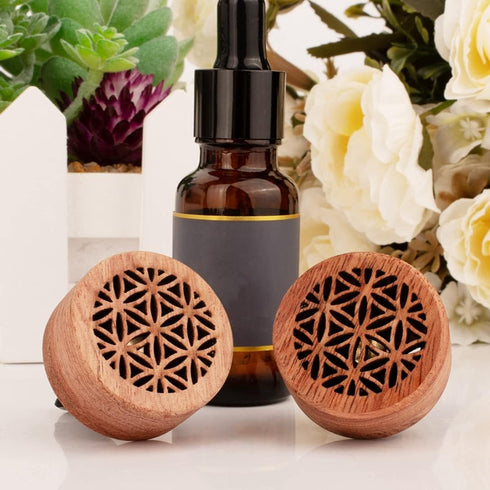 Essential Oil Car Diffuser, 2 PCS Car Aromatherapy Wood Diffuser with Vent Clip...