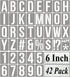 6 Inch Alphabet Letter Stencils for Painting - 42 Pack Letter and Number Stencil Templates with Signs for Painting on Wood, Reusable Numbers and L...