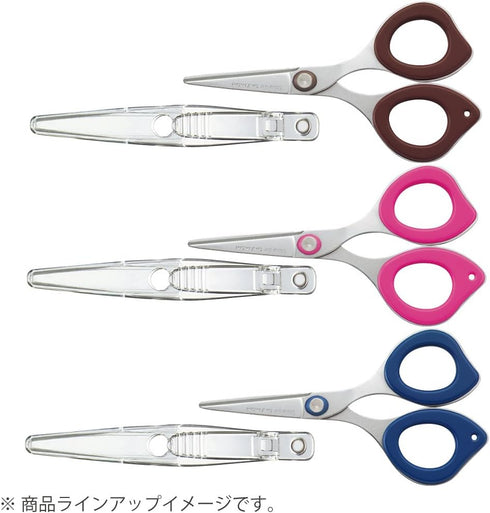 Kokuyo Clippy Non-Stick Scissors with Clip - Blue...