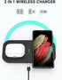 Wireless Charging Pad, JoyGeek Dual Wireless Charger for iPhone 14 Plus/14 Pro/14/13 Pro Max/Pro/Mini/12,Airpods 3/2,Wireless Phone Charger for Sa...