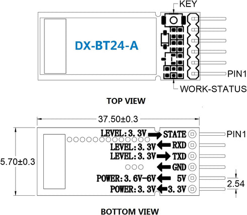 DX-BT24-A Bluetooth Module BLE 5.1 for Arduino Support Scanning QR Code to Connect Wireless Bluetooth RF Transceiver Serial Communication Bluetoot...