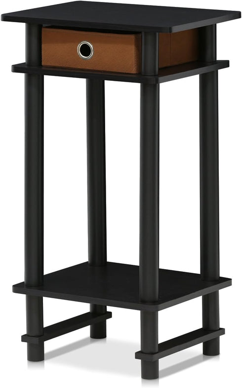 Furinno 17017 Turn-N-Tube End Table, 1-Pack, Espresso...