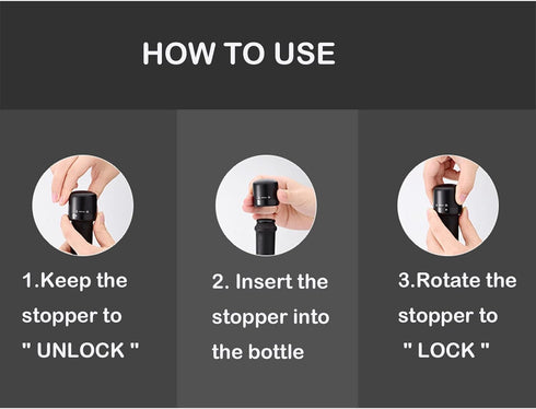 2 Pack Plastic Silicone Wine Bottle Stoppers Reusable Compact Wine Preserver Bottle Saver Wine Corks Keep Fresh Fits Any Bottle...