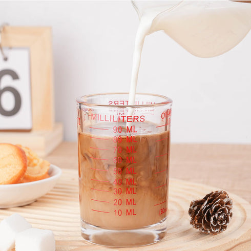 BCnmviku 1 PACK Shot Glass Measuring Cup 3 Ounce/90ML Liquid Heavy High Espresso Glass Cup...