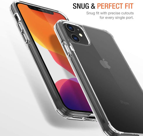 Trianium Compatible with iPhone 11 Case, Clarium Series 6.1 Inch TPU Cushion Clear Frame with Hybrid Rigid Backing Cover...