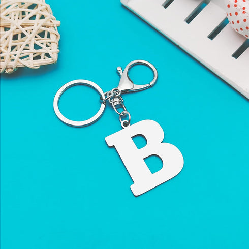 Alphabet Keychain Letter A-Z Keychain Metal Initial Alphabet Key Ring for Men Women Backpack Car Key Chain Decoration (Letter B)...