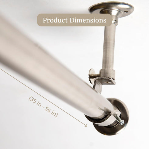Room/Dividers/Now Adjustable Ceiling Mounted Curtain Rod - Heavy Duty 36-56 Inches Extendable Rods for Walls, Ceilings, Windows and Room Partition...
