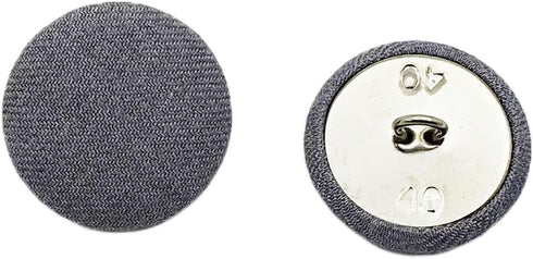 20PC Sewing Satin Fabric Cloth Covered Buttons with Metal Shank Round Buttons for DIY Sewing Clothing Craft Buttons, Grey, 25mm...