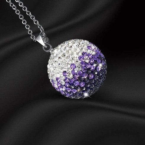 Rear View Mirror Bling Crystal Ball Charms Purple Car Accessories for Women...
