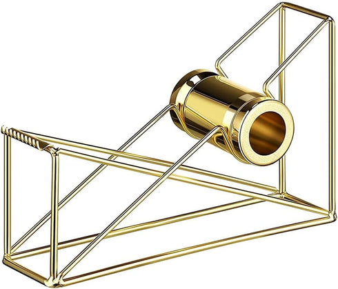 Metal Wire Tape Dispenser Desktop Tape Holder Tape Cutter for Home School Office Supplies, 1 Piece (Gold)...