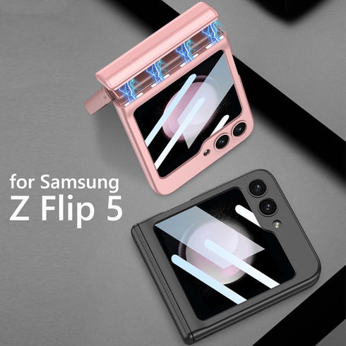 Case for Samsung Galaxy Z Flip 5 Built in External Screen Protector and Hinge Protection,Heavy Duty Shockproof Anti-Scratch Full Body Protective P...