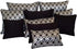 Satin Circle Lattice Black-Silver 16"x16" Pillow Cover Case Square Decorative Geometric Pattern Sham with Black Satin Piping for Home Decor, Sofa,...