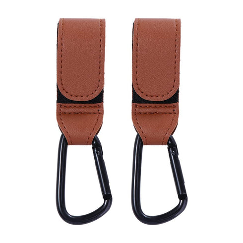 Baby Stroller Hook Clip,Convenient for Hanging Bags,Aluminum Alloy PU Leather Hanging Bags Stroller Hooks Clips,Stroller Organizer Accessories...