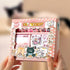 PRSTINCOL Cute Cat Scrapbooking Kit,Scrapbook Supplies Kit with Cat Dessert Theme for Junk Journal, Bullet A6 Grid Notebook DIY Scrapbook Birthday...