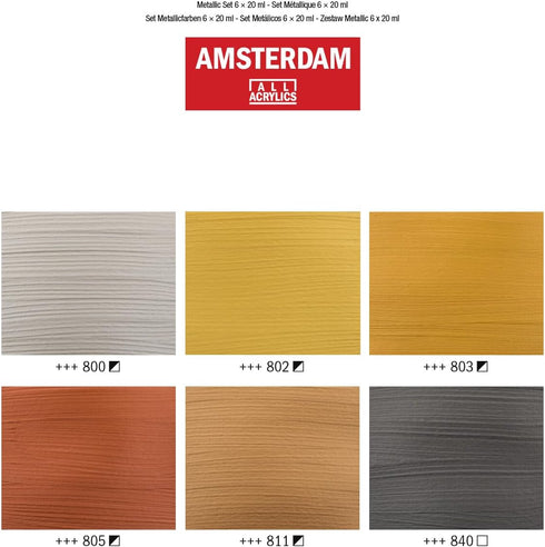 Amsterdam Talens Juego de pinturas acrílicas metalizadas (6 x 20 ml)...