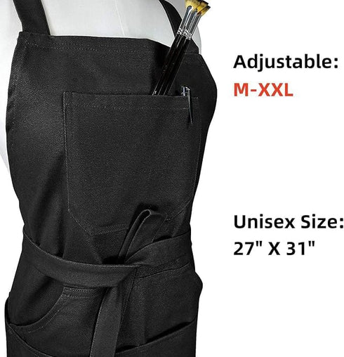 Sturdy Apron with Large Pockets - Unisex - 100% Cotton Canvas...