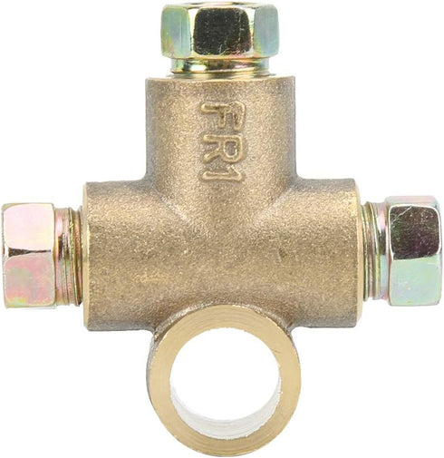 Rear Axle Brake Line Tee, 3 Way T shape Brake Tee Car Brake Tee Inverted Female Tee with 3 Male Nuts Short Union M10 3/16in Pipe 10mm...