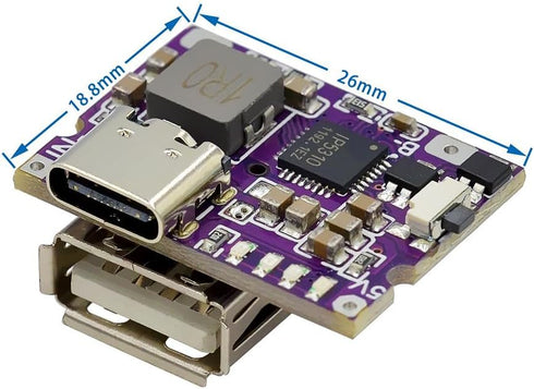 HiLetgo 2pcs 5V 3A Charging and Discharging Integrated Charing Module USB A and USB C/Type-C Dual Interfaces 5V to 4.2V 3A for Mobile Power Bank.....