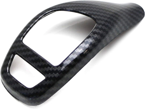 iJDMTOY Glossy Black Carbon Fiber Pattern Shift Knob Cover Shell Compatible with BMW Fxx 2 3 4 5 6 Series X3 X4 X5 X6 Performance Sports Shifter...