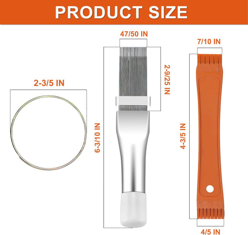 Cenipar 2PCS Air Conditioner Condenser Fin Comb Set Include FCR6 Fin Comb and Stainless Radiator Fin Comb Compatible with Air Conditioner HVAC Fin...