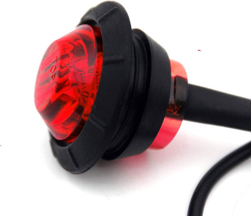 KEING 10 Amber + 10 Red Sealed Waterproof 3/4 Inch Mini Round LED Bullet Side Marker Clearance Lamp Indicator Light Brake Stop Lamp 12V for Traile...