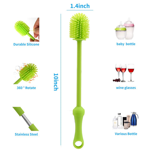 Food Feeder Baby Fruit Feeder Pacifier (3 Pcs) with 6 Different Sized Silicone Pacifiers 2 PCS Silicone Baby Food Dispensing Spoon 90ML with 2 Bab...