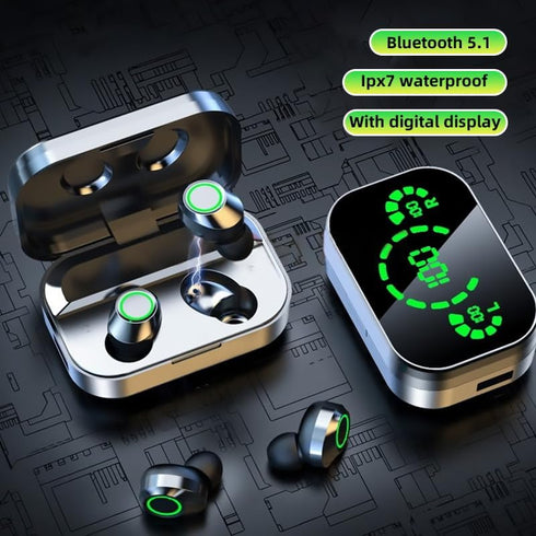 Long Playtime Touch Control True Wireless Earbuds/Headphones Bluetooth YD03, LED Charging Case, Bluetooth 5.3 with Built-in Mic for Sports, Work, ...