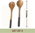 Folkulture Salad Servers or Salad Tongs, Wooden Utensils for Serving Salad, 12-inch Spoon and Fork Set, Mango Wood, Black Servers...