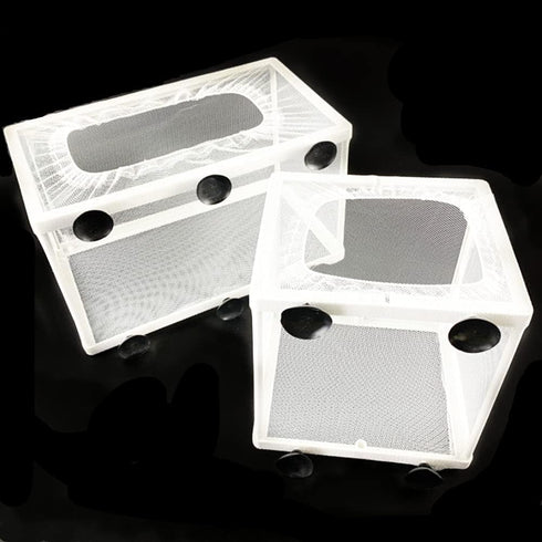2pcs Large Size Fish Tank Breeder Net,Nylon Mesh Fish Fry Hatchery Breeder Box Separation Net Incubator Mesh, with Suction Cup...